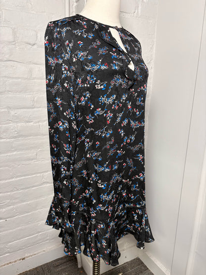 Women Size 6 Veronica Beard Black Floral Print Dress