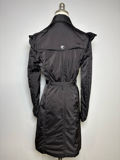 Women's Size 6 Love Moschino Black Double-Breasted Vintage Pre-Owned Rain Coat