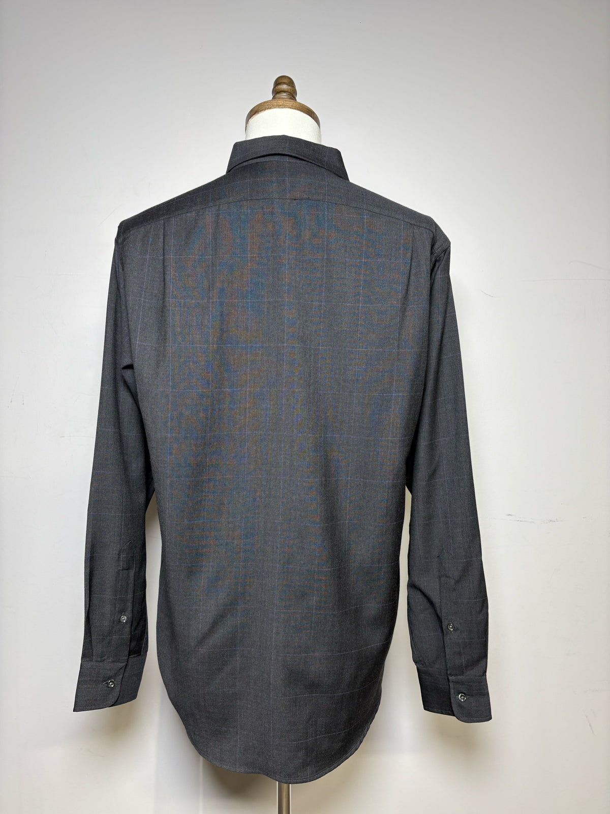 Men's Size L Ralph Lauren Black Label Gray Purple Check Pure Wool Pre-Owned Shirt