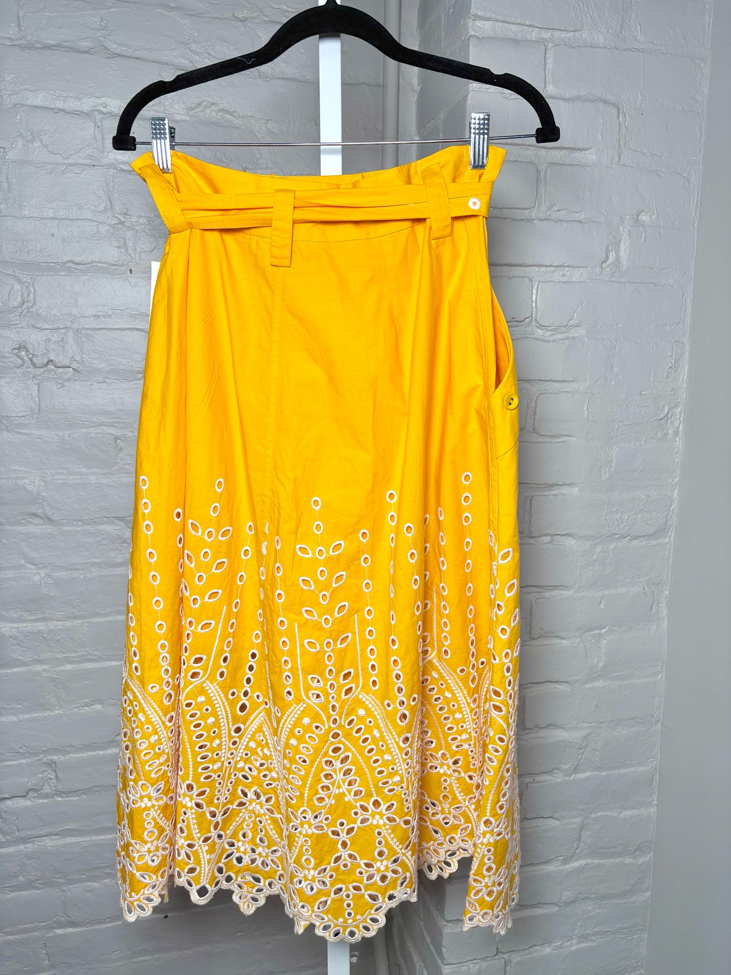 Women Size 8 Tanya Taylor Orange Eyelet Skirt