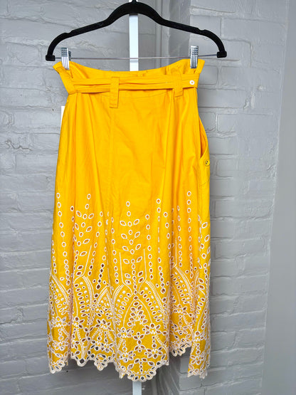 Women Size 8 Tanya Taylor Orange Eyelet Skirt