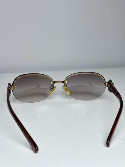 Fendi FS481 Vintage Pre-owned Gradient Brown Sunglasses