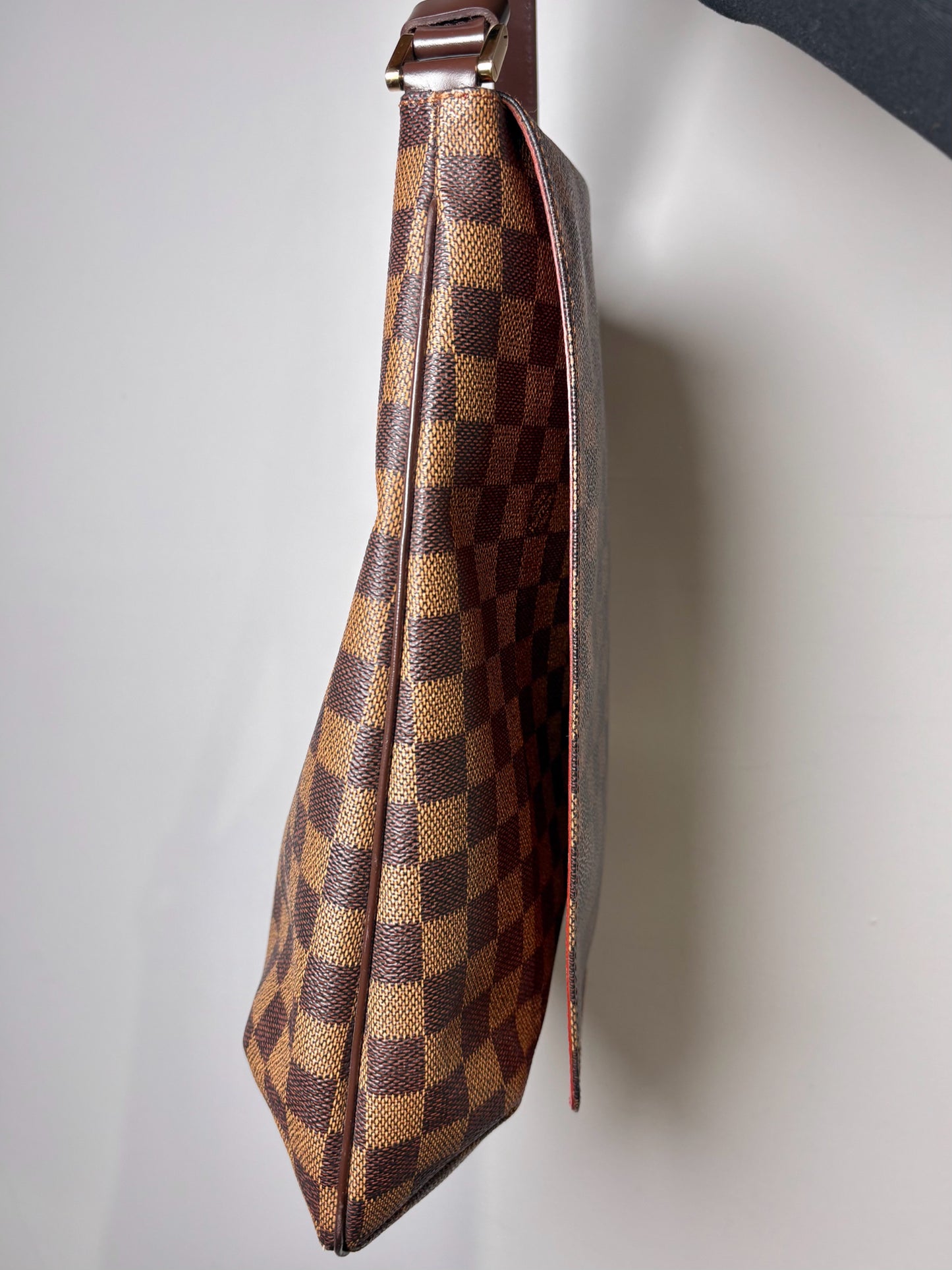 Coated Canvas Louis Vuitton Damier Ebene Brown Large Purse