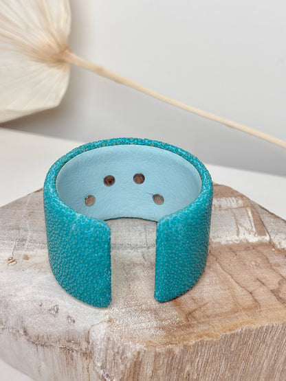 Stingray Leather 3 Owls Marcasite Cuff Bracelet
