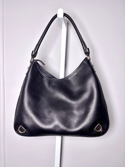 Gucci Abbey Hobo D-ring Vintage Leather Navy Blue Pre-owned Purse