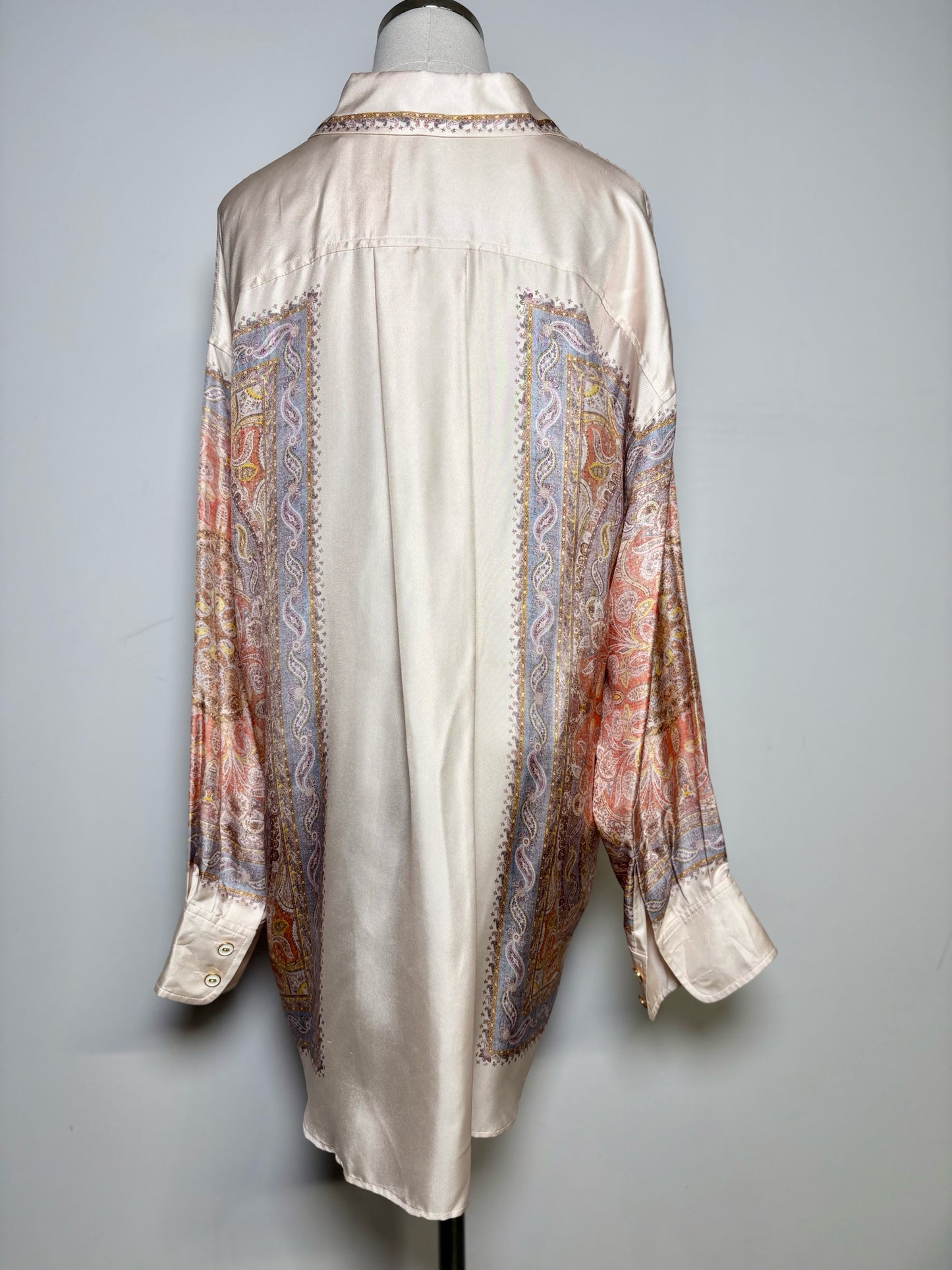 Women Size 3 (10, Large) Zimmermann Multi-Color Floral Print 100% Silk Top
