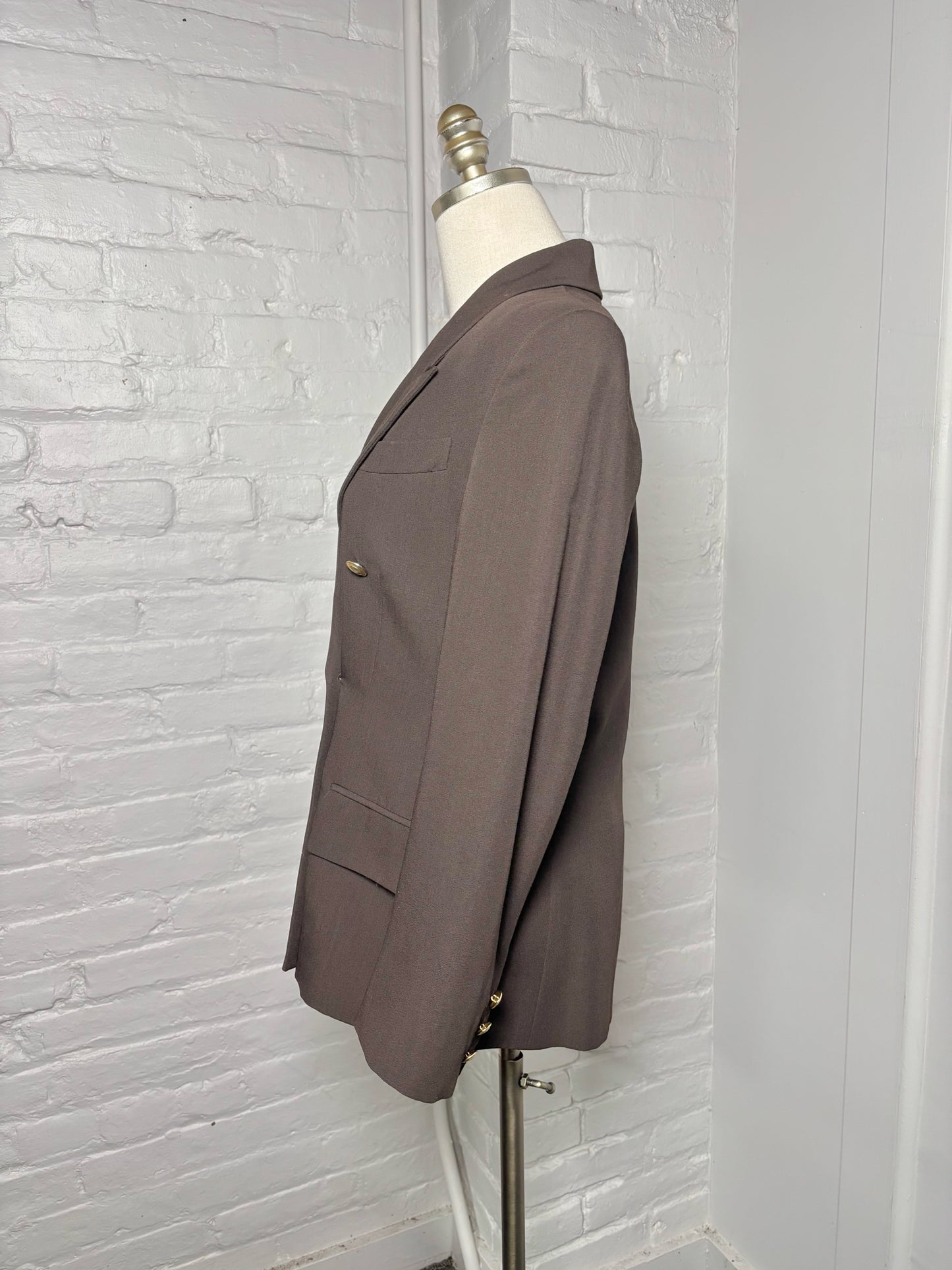 Women Size 42 Gucci Brown Solid Vintage Blazer
