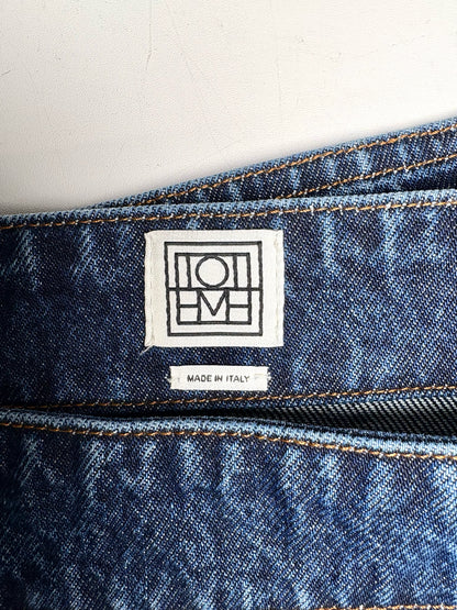 Women Size 40 Toteme Dark Blue Denim 100% Organic Cotton Pre-owned Top