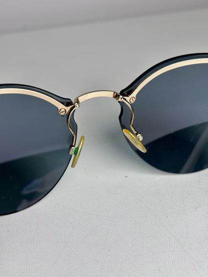 Fendi 0040/S Frameless Zig Zag Temples Women's Pre-owned Gold Metal Sunglasses