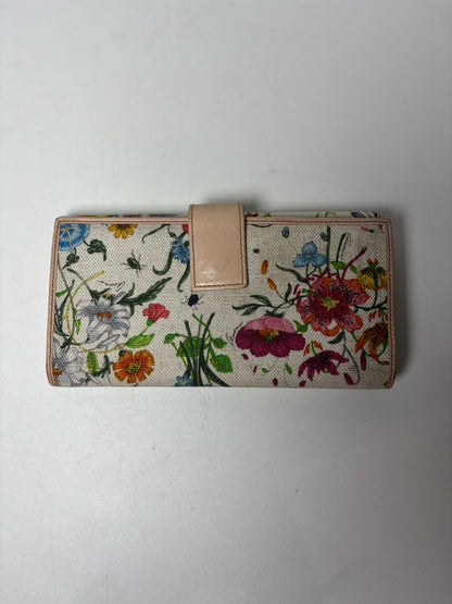 Canvas & Leather Gucci Leather, Canvas Multi-Color Continental Wallet