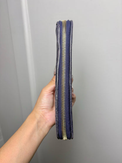 Bottega Veneta Leather Navy Clutch Lambskin Wallet