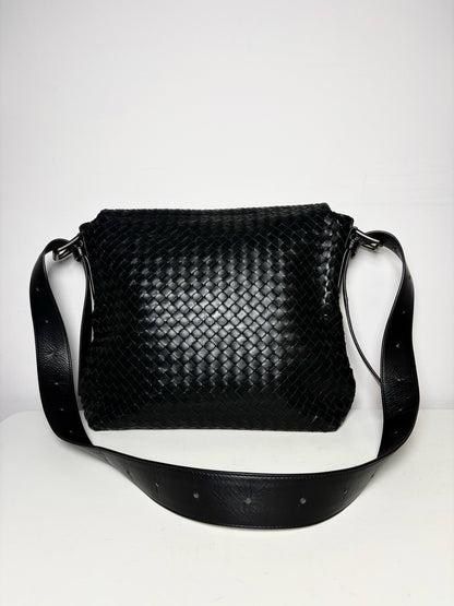 Bottega Veneta Woven Leather Pre-owned Black Calfskin Large Purse