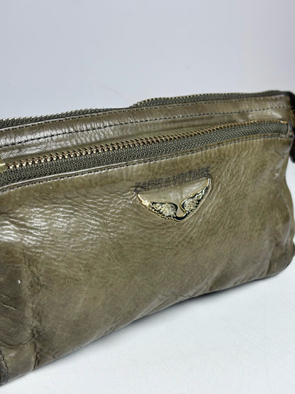 Zadig & Voltaire 100% Leather Pre-owned Charcoal Rock Clutch Purse