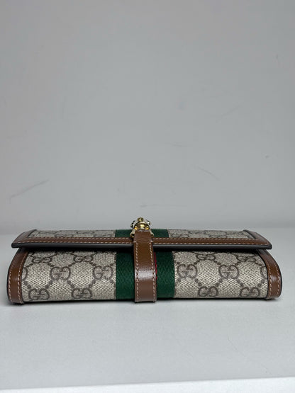 Gucci GG Supreme Jackie 1961 Pre-owned Beige Authentic Pre-owned Wallet on Chain