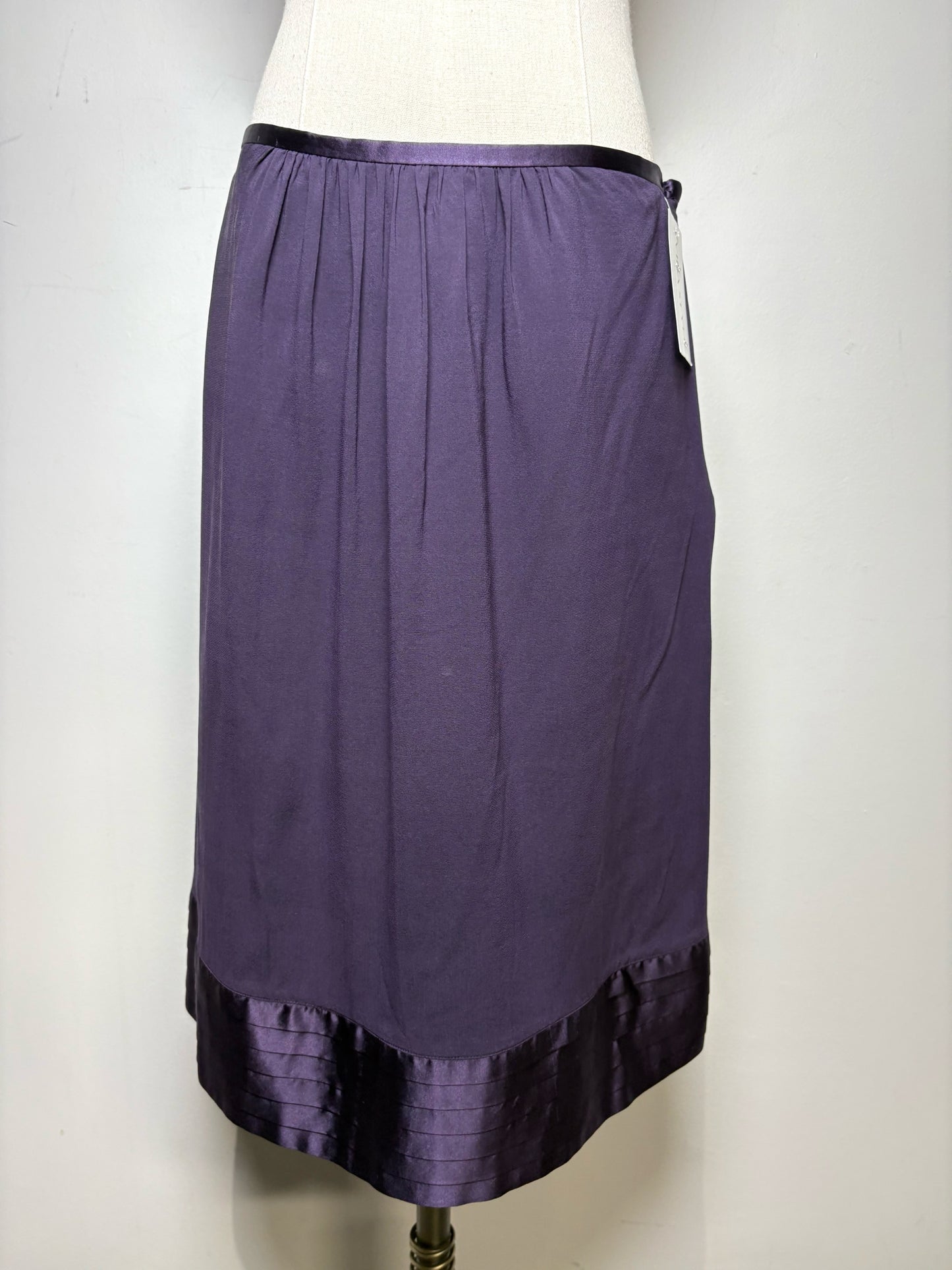 Women Size 6 Burberry Purple Silk Blend Pre-Owned Tiered Skirt