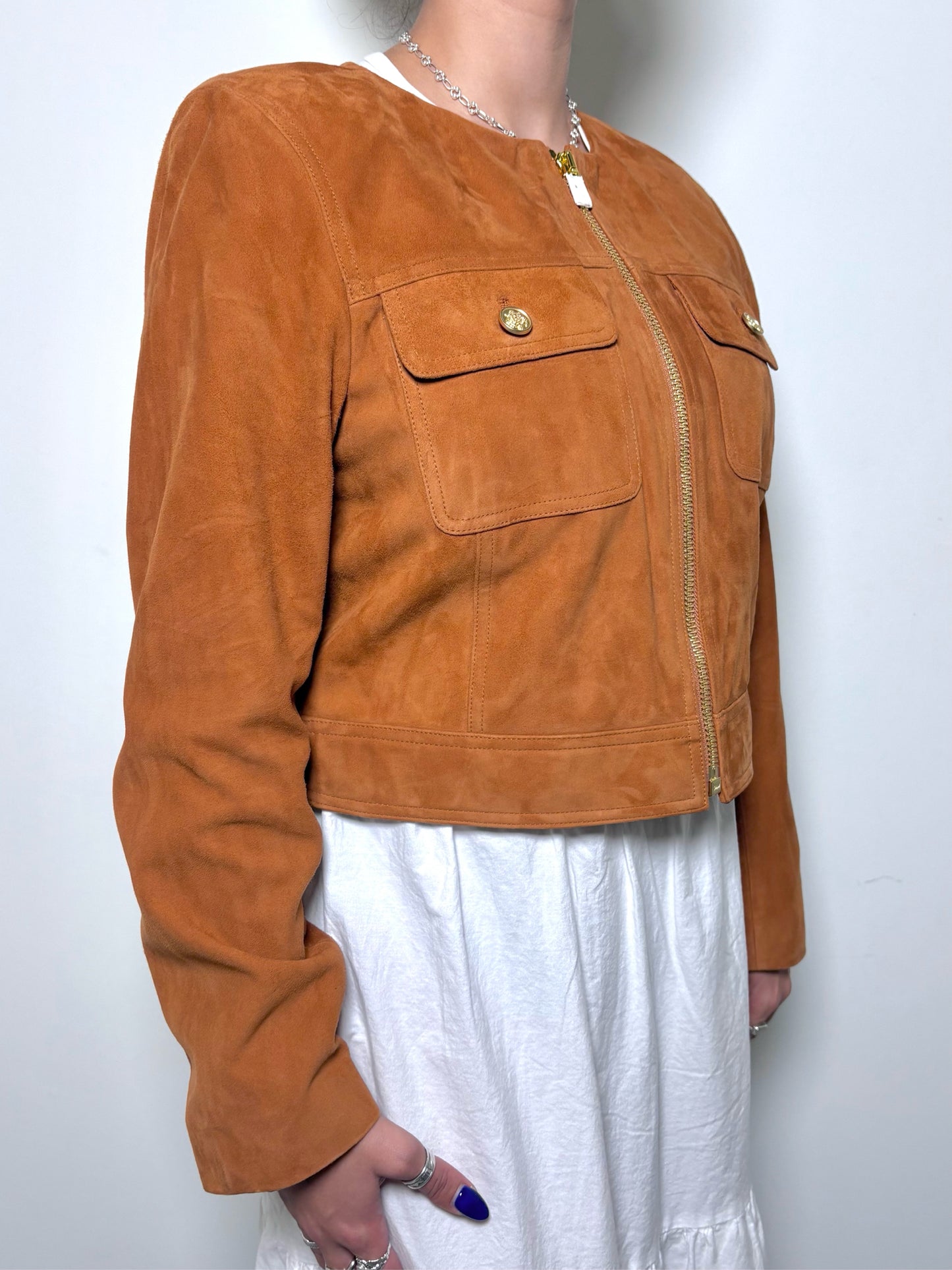 Women Size M J. Crew Camel Solid Goatskin NWT Jacket