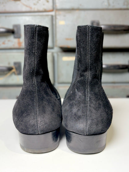 Mens Shoe Size 45L (12-12.5 US) Saint Laurent Black SuedeWyatt Men's Boots