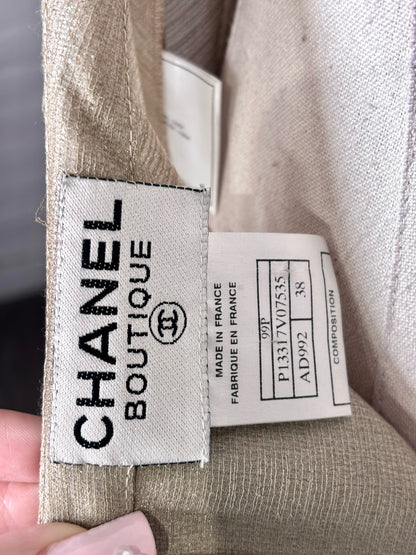 Chanel Boutique Spring 1999 Metallic Gold Gown - Vintage Pre-owned Size 38 (4)