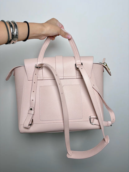 NWOT Blush Pink Pebble Grain Leather Maestra Backpack/Crossbody Purse
