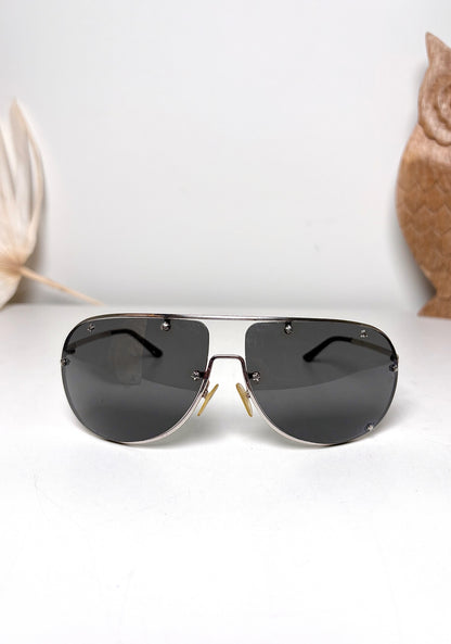 Metal Christian Dior Silver Windshield Sunglasses