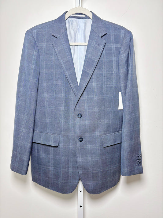 No Label Blue Wool Plaid Men's Mens Size M Blazer