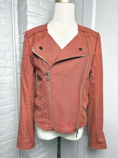 Women Size 6 Veronica Beard Terracotta Moto  Pre-owned Jacket