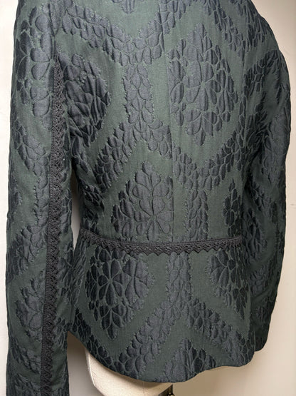 Women's Size 42 Christian Lacroix Black Jacquard Toile Lining Vintage Pre-Owned Blazer