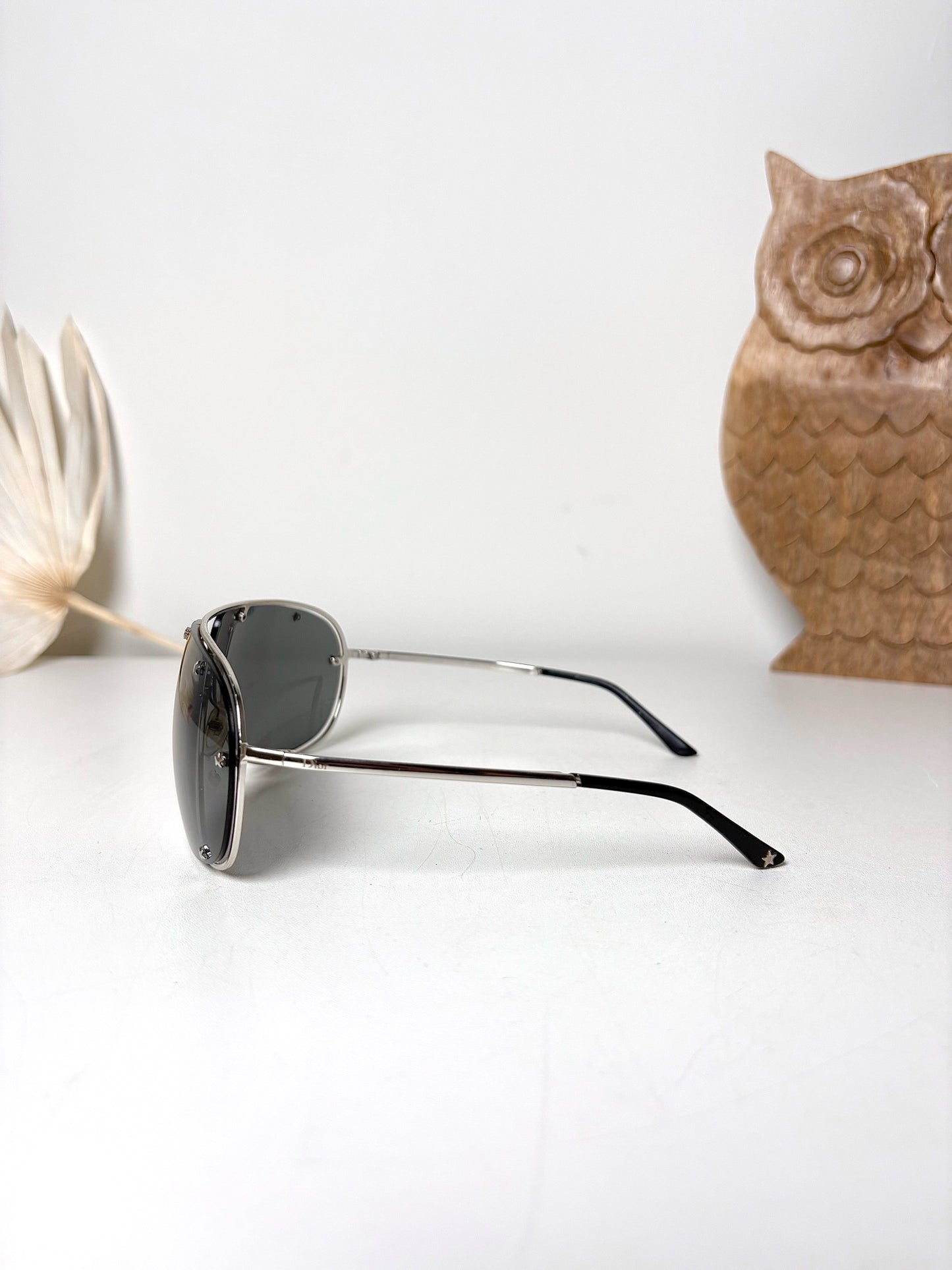 Metal Christian Dior Silver Windshield Sunglasses