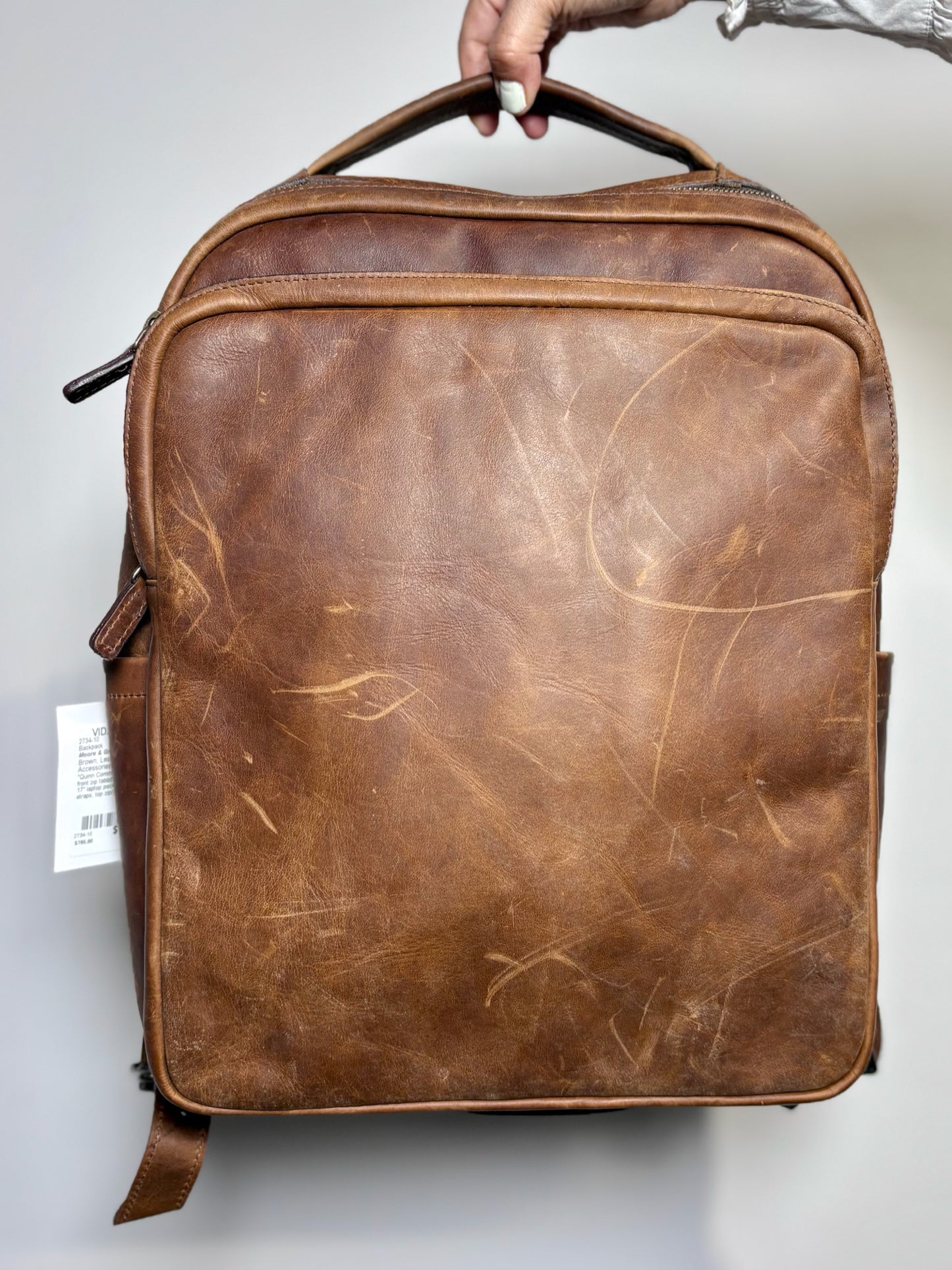 Moore & Giles Brown Leather Men's Backpack