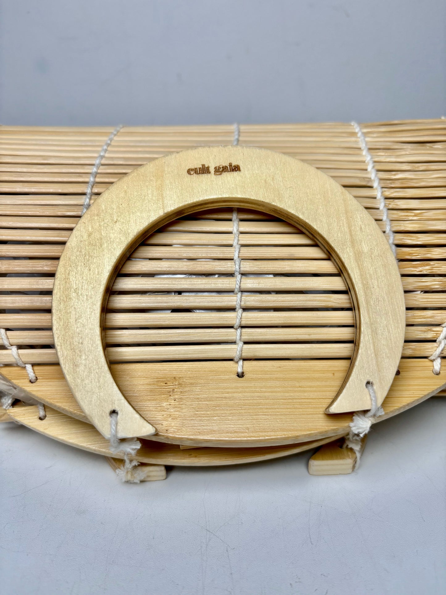 Cult Gaia Ally Bamboo Pre-owned Natural Top Handle Bag