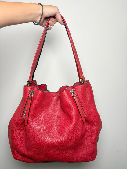 Leather Burberry Haymarket Check Pre-owned Red Medium Purse