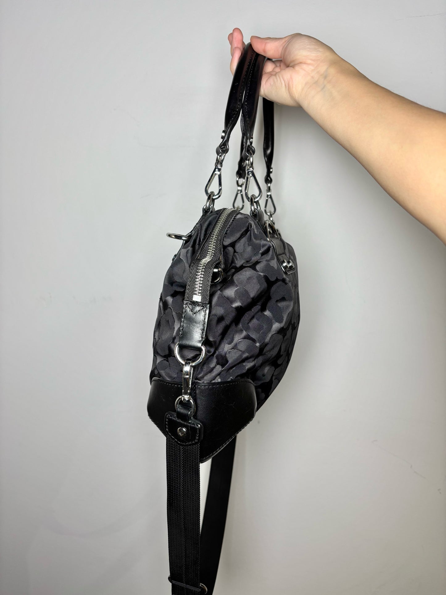 MZ Wallace Leopard Spots Nylon Double Handles Purse