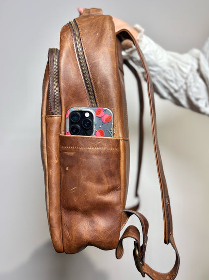 brown leather men's backpack Moore & Giles Brown Leather Men's Backpack – VIDA STYLE SHOP