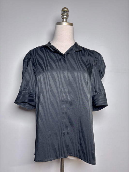 Women Size SP Frame Black Shiny Gillian Pre-owned, NWT Blouse