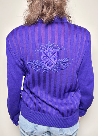 Women Size M St. John Purple Solid Wool Blazer