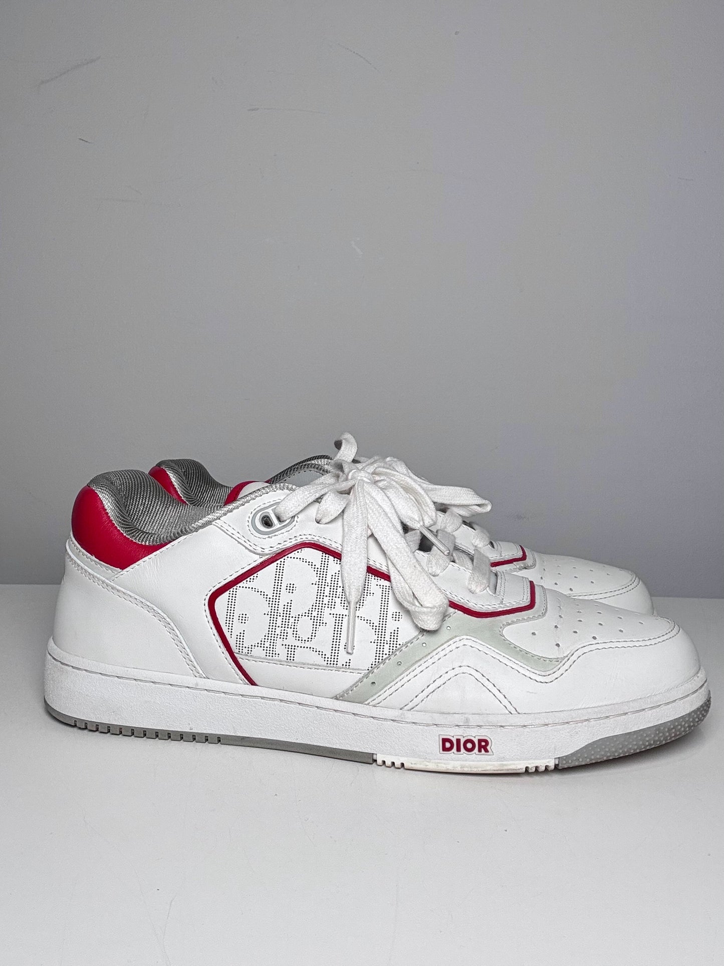 Christian Dior B27 Oblique Galaxy Low Top White, Red Men's Pre-owned Sneakers