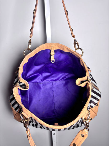 Henri Bendel Signature Centennial Strip 712 5th Ave Tote Pre-owned Purse