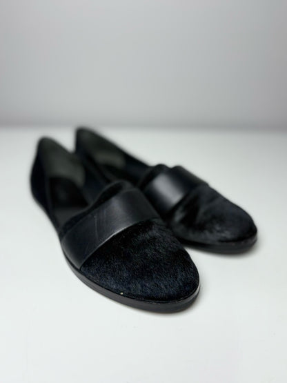 W Shoe Size 37.5 (7 US) Vince Black Leather, Calf Hair NWT Flats