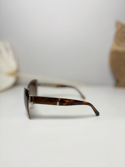 Burberry Brown Cat Eye Silvertone Hardware Sunglasses