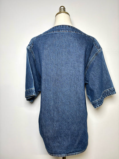 Women Size 40 Toteme Dark Blue Denim 100% Organic Cotton Pre-owned Top