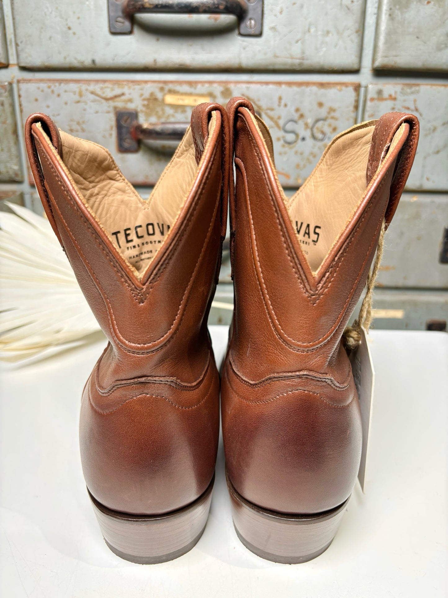 W Shoe Size 12 Tecovas Brown Leather Ankle NWT Boots