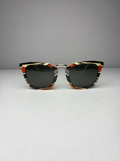 Women's Emilio Pucci EP 26 20A Terracotta Gray & Bone Pre-Owned Acetate Authentic Sunglasses