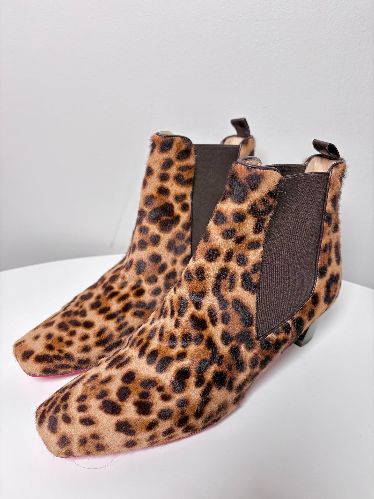 W Shoe Size 39 (8.5 US) Christian Louboutin Brown, Black Calf Hair Boots