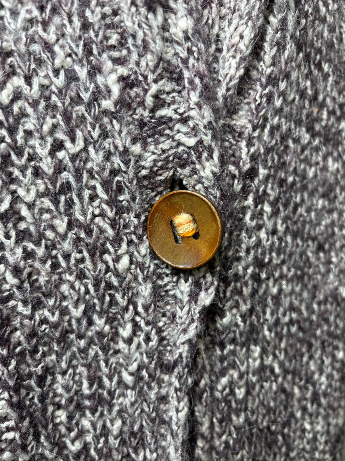 Women's Size M/L Free People Brown Orange Yellow Chunky Knit Pre-Owned Long Cardigan Sweater