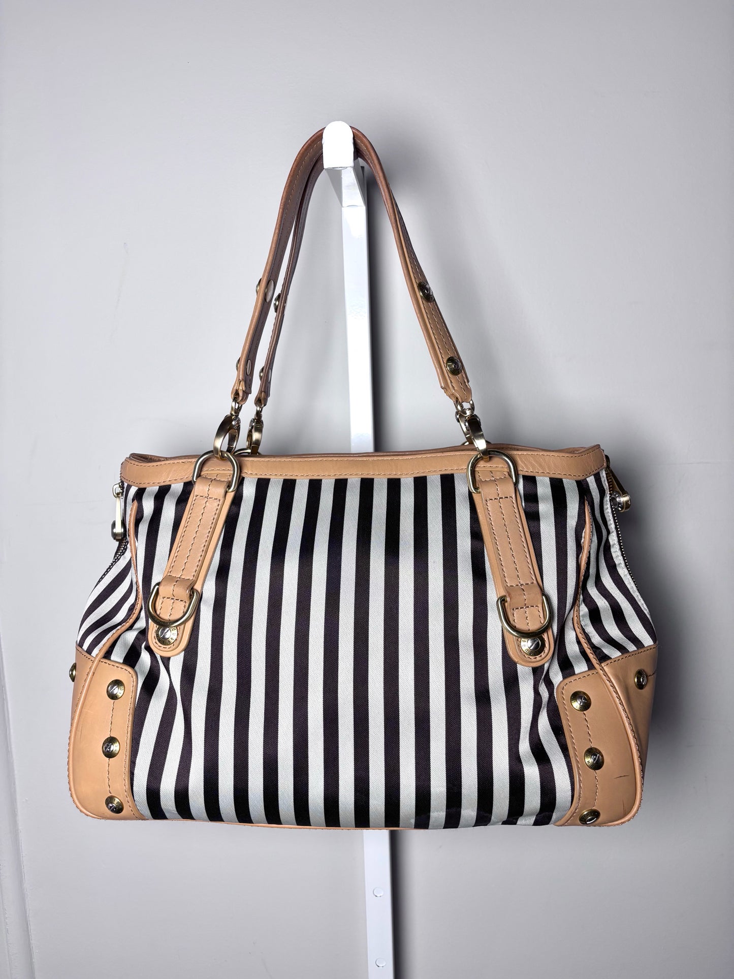 Henri Bendel Signature Centennial Strip 712 5th Ave Tote Pre-owned Purse