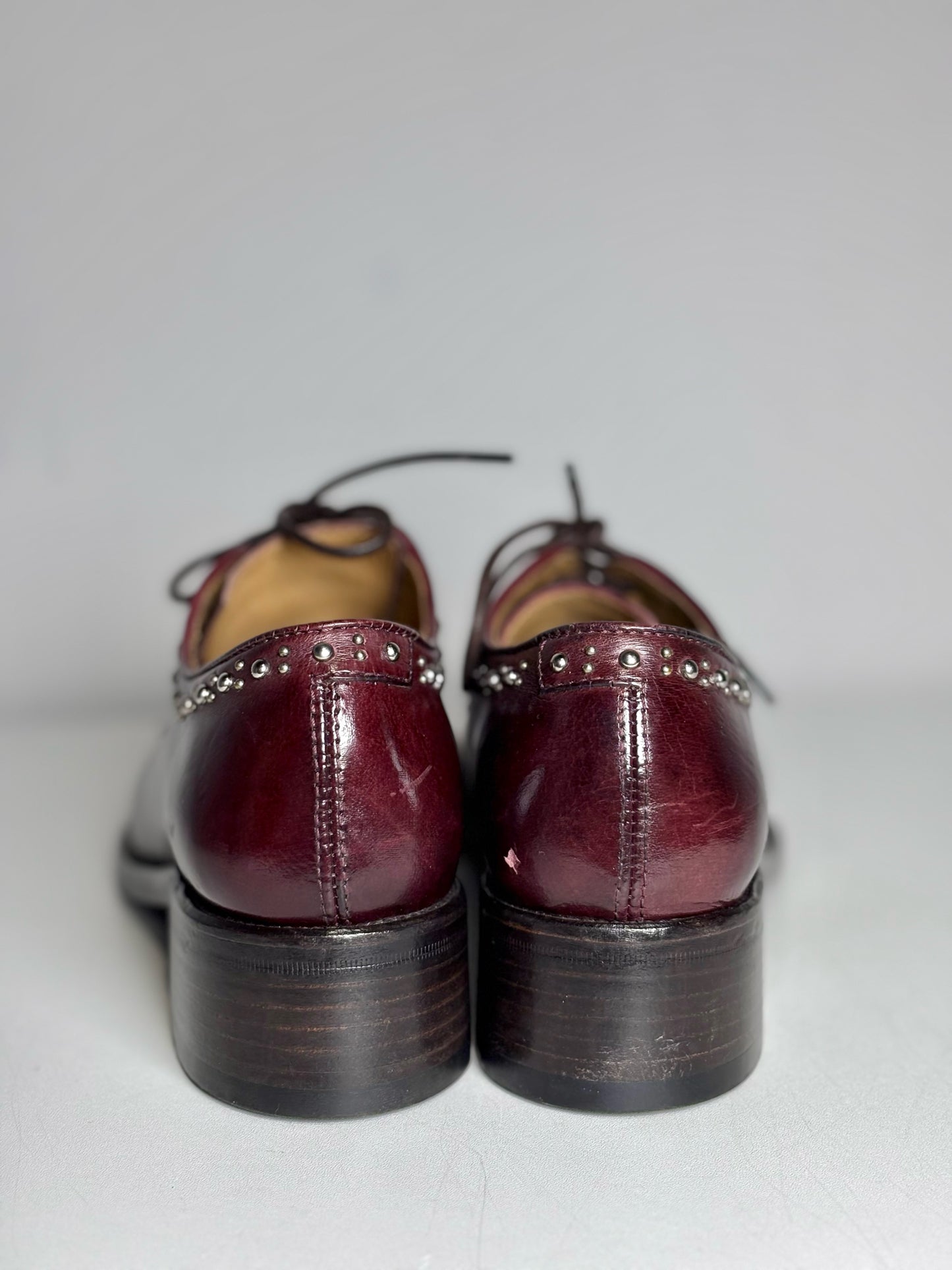 W Shoe Size 36 (6, US) Officine Creative Burgundy Leather Cowhide Lace-ups