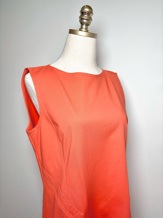 Women Size 8 Lafayette 148 Orange Solid Cotton, Polyamide, Elastane Dress