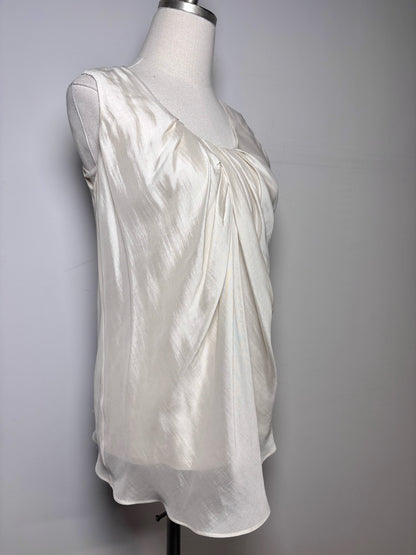 Women Size M Brunello Cucinelli Bone Cotton Blend Sleeveless Pre-owned Top