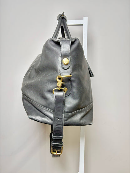 Coach Black Leather Solid Men's Duffle/Weekend Bag
