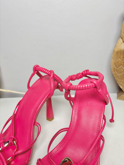W Shoe Size 38 (8) Aje Pink Leather Cowhide NWT Heels